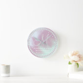 Aangepast Iridescent Pearl 30th Wedding Jubileum R Ronde Klok (Huis)