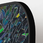 Aangepast Iridisch Abstract Gebrandschilderd Glas Pickleball Paddle (Links Detail)