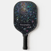 Aangepast Iridisch Abstract Gebrandschilderd Glas Pickleball Paddle (Achterkant)