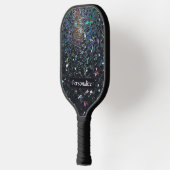 Aangepast Iridisch Abstract Gebrandschilderd Glas Pickleball Paddle (Links)