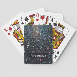 Aangepast Iridisch Abstract Gebrandschilderd Glas Pokerkaarten