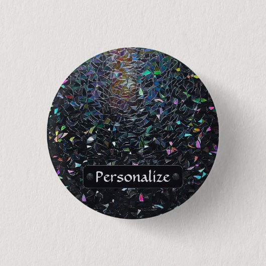 Aangepast Iridisch Abstract Gebrandschilderd Glas Ronde Button 3,2 Cm (Voorkant)