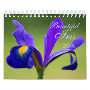 Aangepast Iris Floral-kalender   Bewerkbaar jaar Kalender