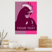 AANGEPAST IT Roze Camo Pop Art Chicken Poster (Keuken)