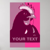 AANGEPAST IT Roze Camo Pop Art Chicken Poster (Voorkant)