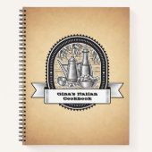 Aangepast Italiaans Geëigend Recipe Book, Cookbook Notitieboek (Voorkant)