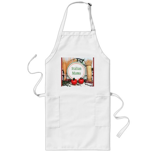 Aangepast Italiaans mammakreel Lang Schort (Voorkant)