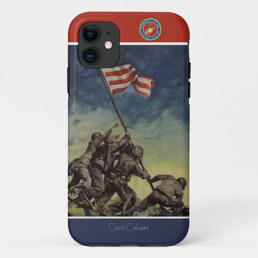 Aangepast Iwo Jima Flag Marines iPhone Case (Achterkant)