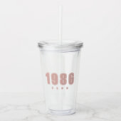 Aangepast jaar - 1986 Club - trendy roze Acryl Drinkbeker (Voorkant)
