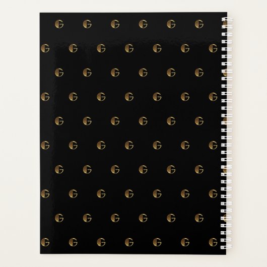 Aangepast jaar 2019 2020 zwart-wit goudmonogram G Planner (Achterkant)