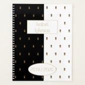 Aangepast jaar 2019 2020 zwart-wit goudmonogram I Planner (Voorkant)