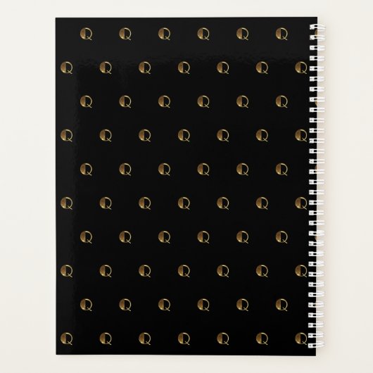 Aangepast jaar 2019 2020 zwart-wit goudmonogram Q Planner (Achterkant)