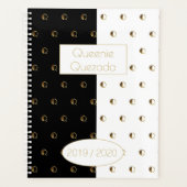 Aangepast jaar 2019 2020 zwart-wit goudmonogram Q Planner (Voorkant)