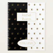 Aangepast jaar 2019 2020 zwart-wit goudmonogram R Planner (Voorkant)