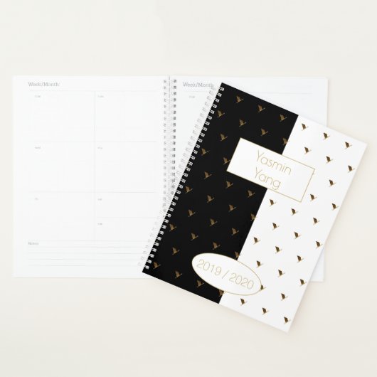 Aangepast jaar 2019 2020 zwart-wit goudmonogram Y Planner (Display)