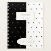 Aangepast jaar 2019 2020 zwart-wit goudmonogram Y Planner (Voorkant)
