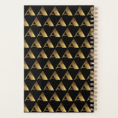 Aangepast jaar 2019 Zwart Goud Monogram A Elegant Planner (Achterkant)