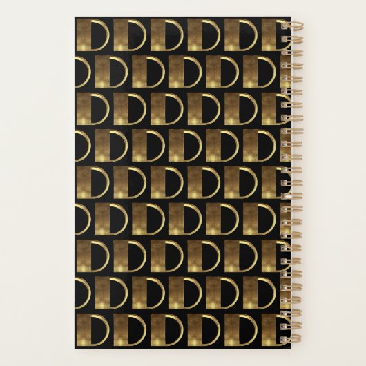 Aangepast jaar 2019 zwart goudmonogram D-legant Planner (Achterkant)