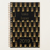 Aangepast jaar 2019 zwart goudmonogram L legant Planner (Voorkant)