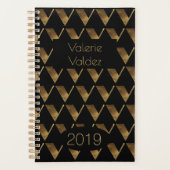Aangepast jaar 2019 zwart goudmonogram/legant planner (Voorkant)