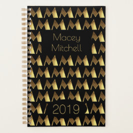 Aangepast jaar 2019 zwart goudmonogram M legant Planner