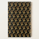 Aangepast jaar 2019 zwart goudmonogram P legant Planner (Achterkant)