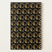 Aangepast jaar 2019 zwart goudmonogram Q legant Planner (Achterkant)