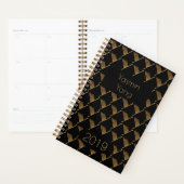 Aangepast jaar 2019 zwart goudmonogram Y elegant Planner (Display)