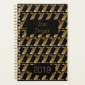 Aangepast jaar 2019 zwart goudmonogram Z legant Planner (Voorkant)