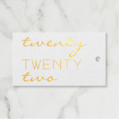 Aangepast jaar 2022 Moderne typografie elegant Cadeaulabels (Voorkant (horizontaal))