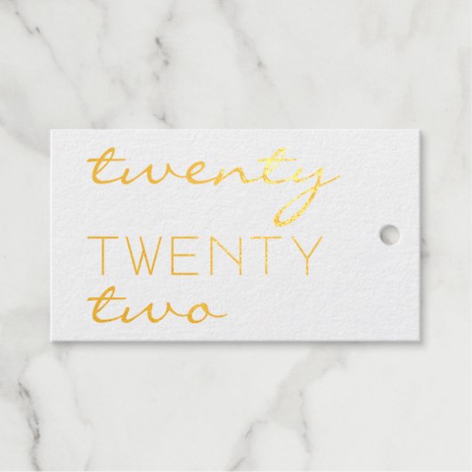 Aangepast jaar 2022 Moderne typografie elegant Cadeaulabels (Voorkant (horizontaal))