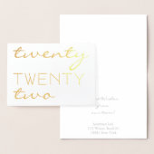 Aangepast jaar 2022 Moderne typografie elegant Folie Kaarten (Display)