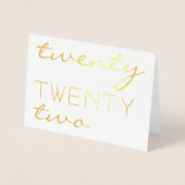 Aangepast jaar 2022 Moderne typografie elegant Folie Kaarten (Voorkant)