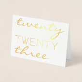 Aangepast jaar 2023 Moderne typografie Chic Elegan Folie Kaarten (Voorkant)