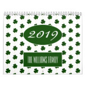 Aangepast jaar 2024 Ierse Shamrock Patroon Klavers Kalender (Hoes)