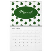 Aangepast jaar 2024 Ierse Shamrock Patroon Klavers Kalender (Mar 2027)