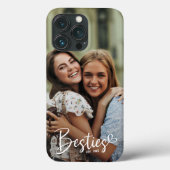 Aangepast jaar Besties BFF Modern script Foto Case-Mate iPhone Case (Achterkant)