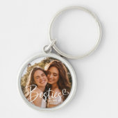 Aangepast jaar Besties BFF Modern script Foto Sleutelhanger (Voorkant)