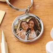 Aangepast jaar Besties BFF Modern script Foto Sleutelhanger