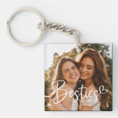 Aangepast jaar Besties BFF Modern script Foto Sleutelhanger (Voorkant)