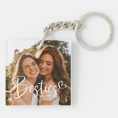 Aangepast jaar Besties BFF Modern script Foto Sleutelhanger (Achterkant)