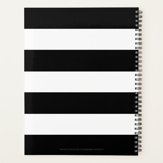 Aangepast jaar dierentuin Sagittarius Black White Planner (Achterkant)
