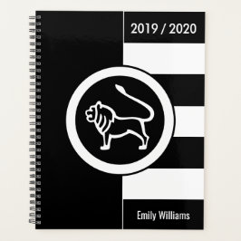 Aangepast jaar dierentuin Sign Leo Black en White Planner