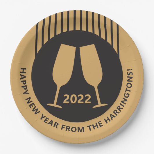 Aangepast jaar en tekst bord champagne (Voorkant)