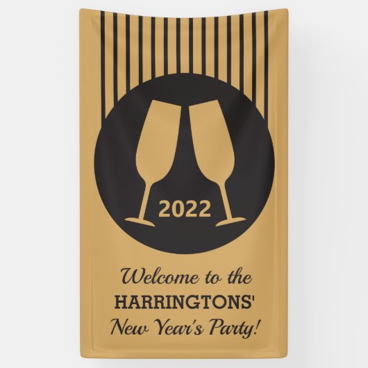 Aangepast jaar en tekst Champagne banner (Verticaal)