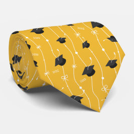 Aangepast jaar gele gradatiekappen en lint stropdas