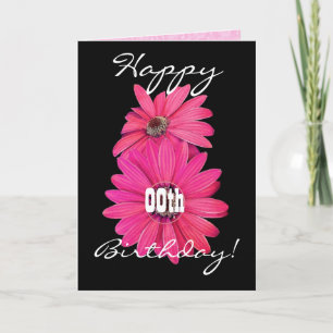 Aangepast Jaar Gelukkige Verjaardag Roze Daisies Kaart