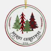 Aangepast Jaar Gepersonaliseerde Kerstbomen Kleurr Keramisch Ornament (Voorkant)