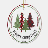 Aangepast Jaar Gepersonaliseerde Kerstbomen Kleurr Keramisch Ornament (Links)