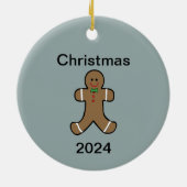 Aangepast Jaar Gingerbread Man Ornament (Achterkant)